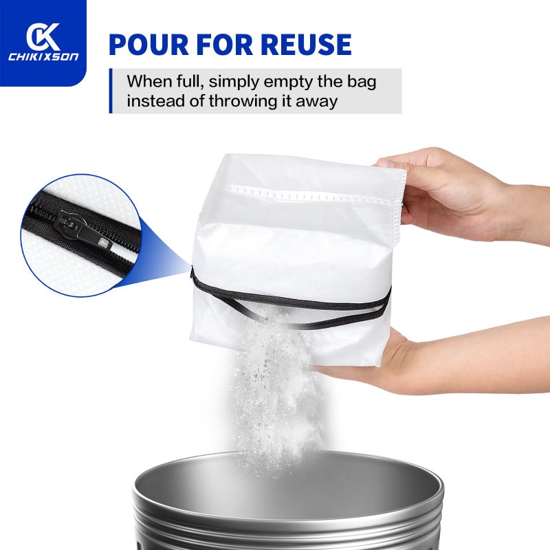 CHIKIXSON Reusable Vacuum Bags for All iRobot Roomba I & S & J Series Clean Base  3 Pack  Zipper (New Version) - Image 3